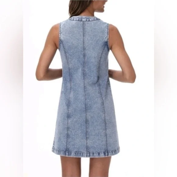Frye Women's Light Blue Denim Mini Dress sz L NWT - Picture 6 of 12